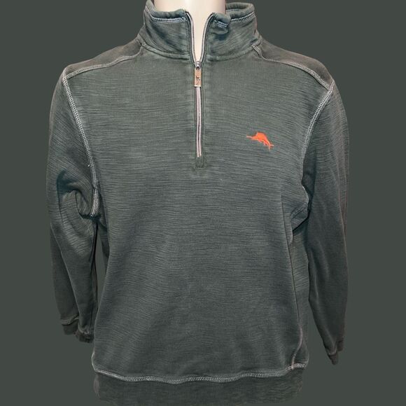 Tommy Bahama Evergreen 1/4 Zip Long Sleeve Sweater Size Small - Picture 2 of 6